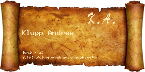 Klupp Andrea névjegykártya